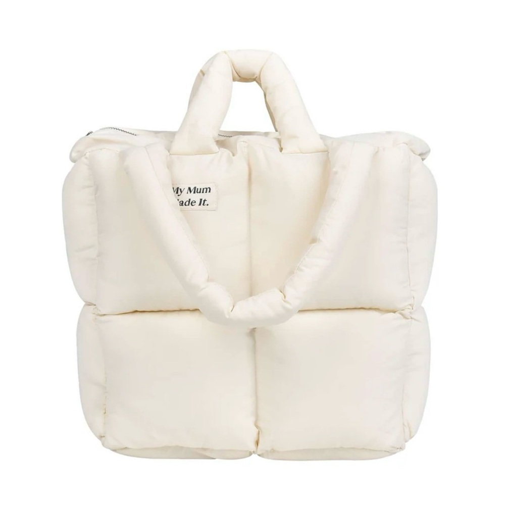 NWOT MY MUM MADE IT Puffer Tote Bag in Cream